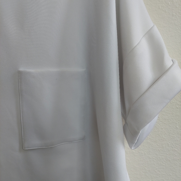 Suzanne Rae White Space Age Mock Neck Top - Picture 5 of 11